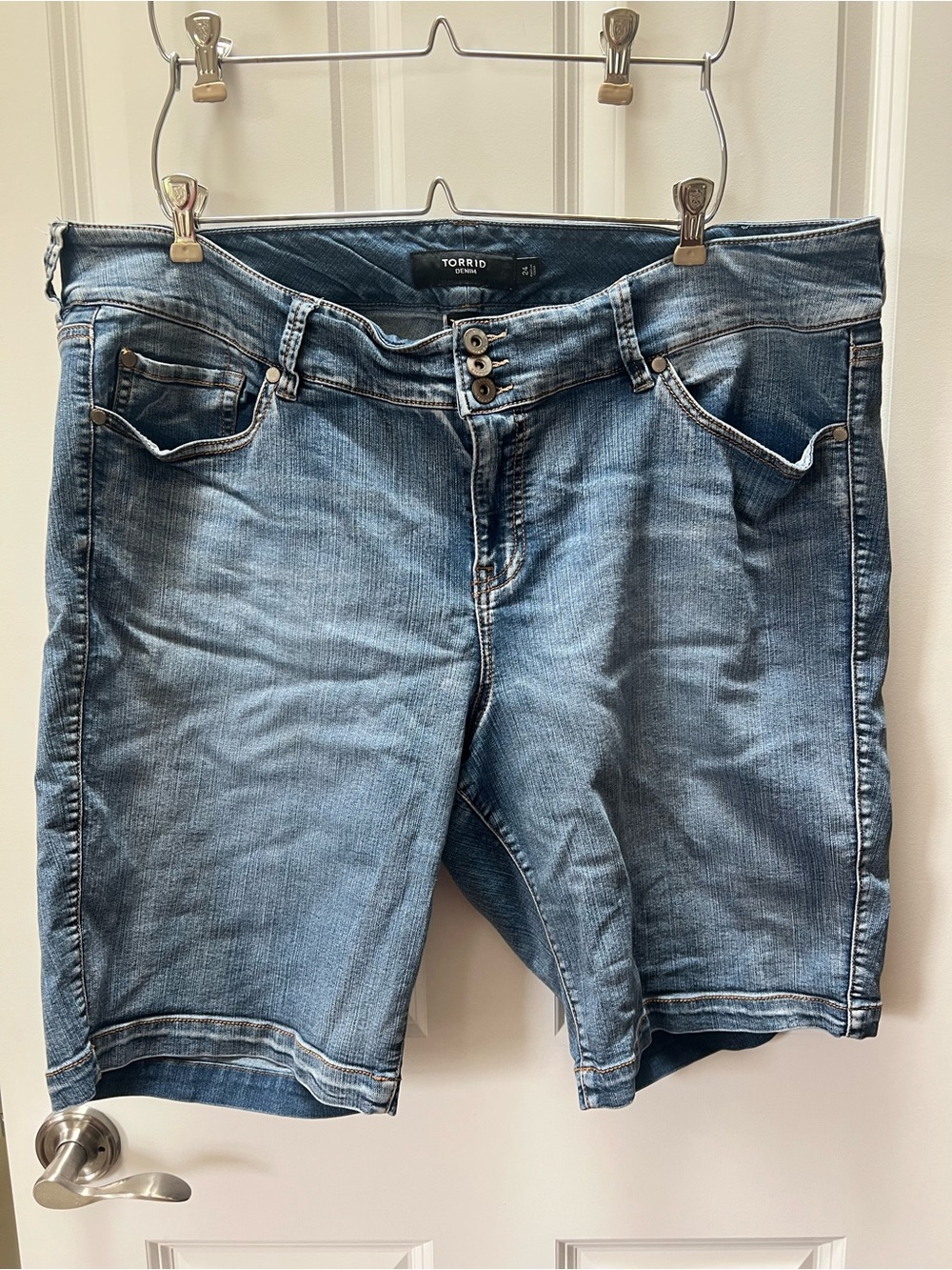 Torrid Denim Triple Button Bermuda Shorts | Size 24